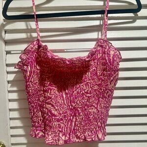 Sienna Sky Barbie pink boho crop Top- Size Medium